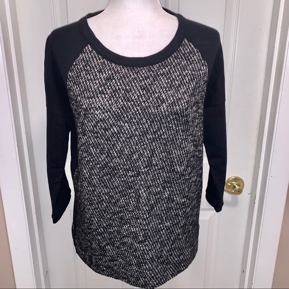 Madewell Raglan Tweed Front Wool Blend Sweater - Picture 2 of 11